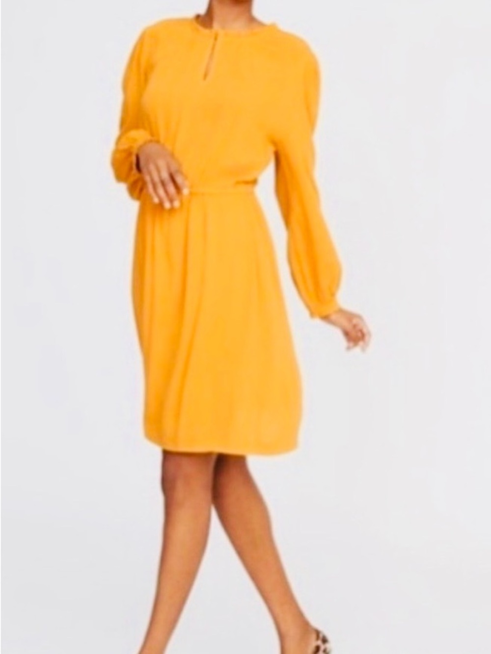 Old Navy Women's Golden Mustard Long Sleeve Midi Dress